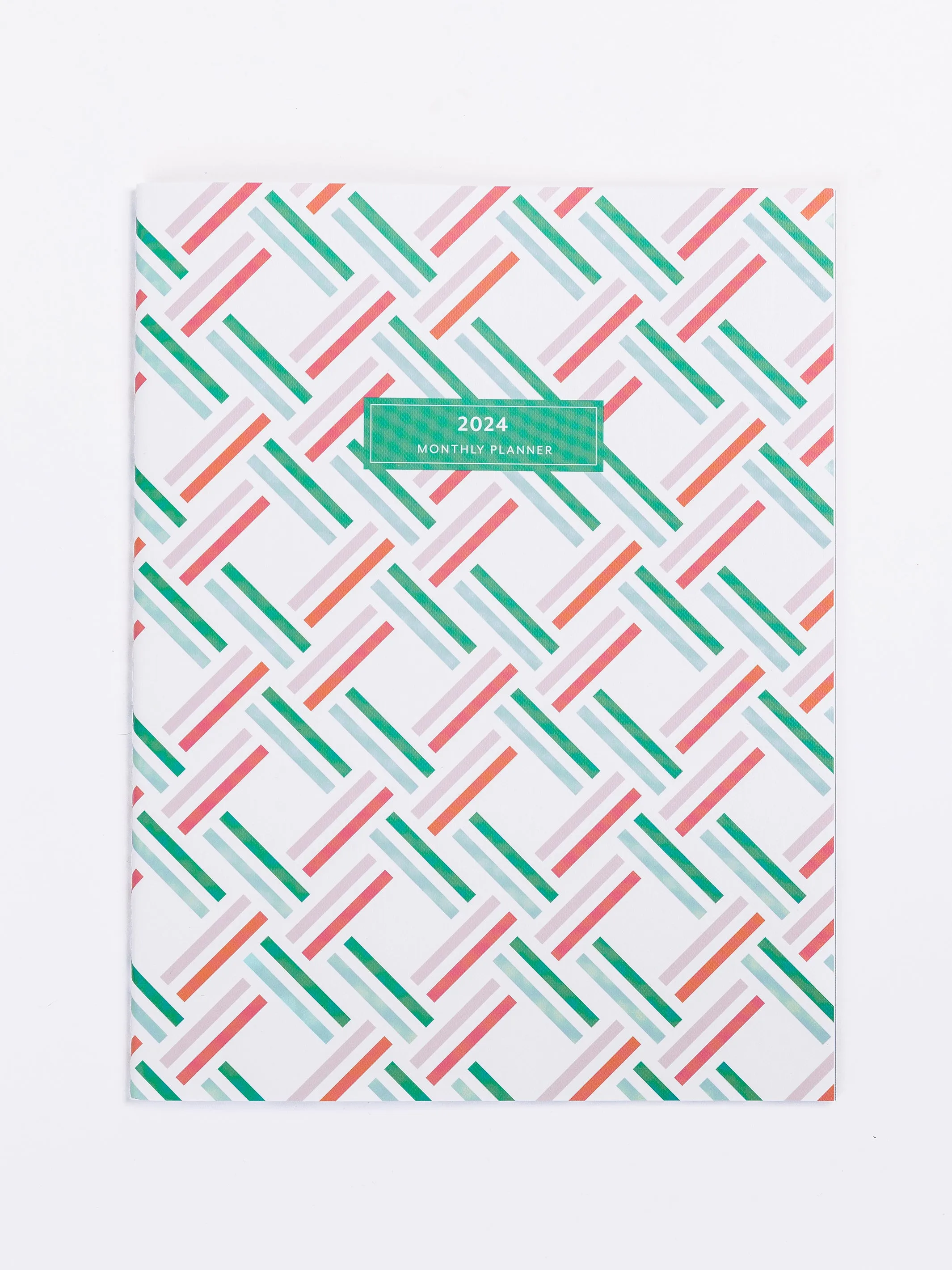 FINAL SALE - 2024 Large Monthly Planner | Square Dance Pink & Green