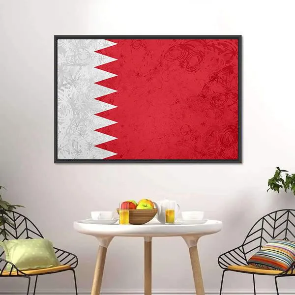 Flag Of Bahrain Canvas Wall Art