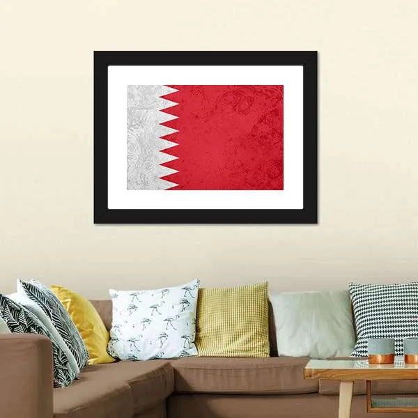 Flag Of Bahrain Canvas Wall Art