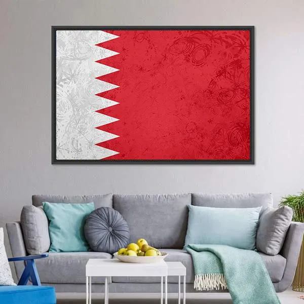 Flag Of Bahrain Canvas Wall Art