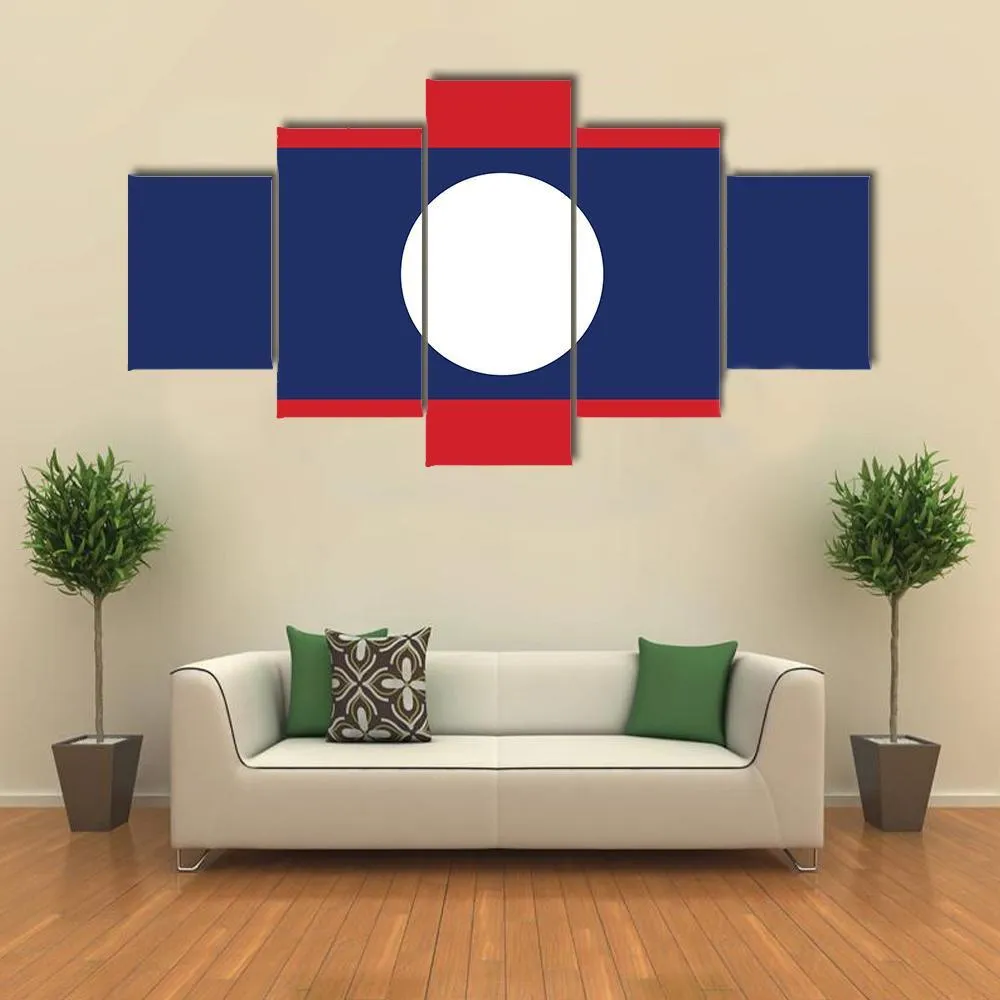 Flag Of Laos Canvas Wall Art