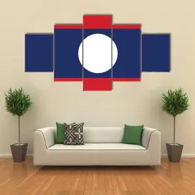 Flag Of Laos Canvas Wall Art
