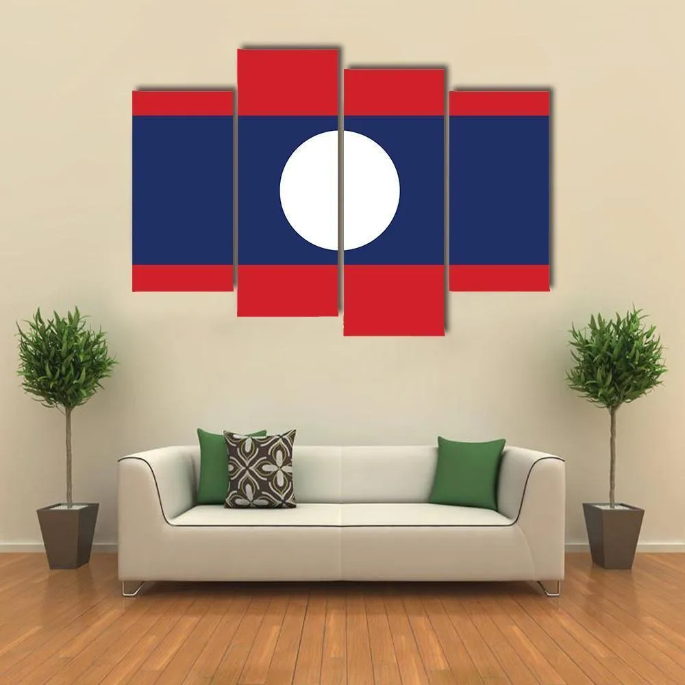 Flag Of Laos Canvas Wall Art