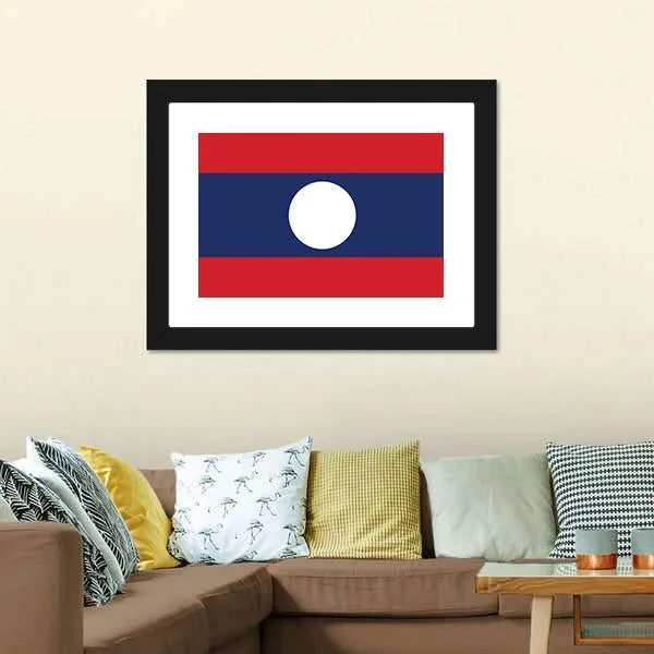 Flag Of Laos Canvas Wall Art