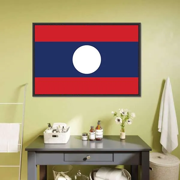 Flag Of Laos Canvas Wall Art