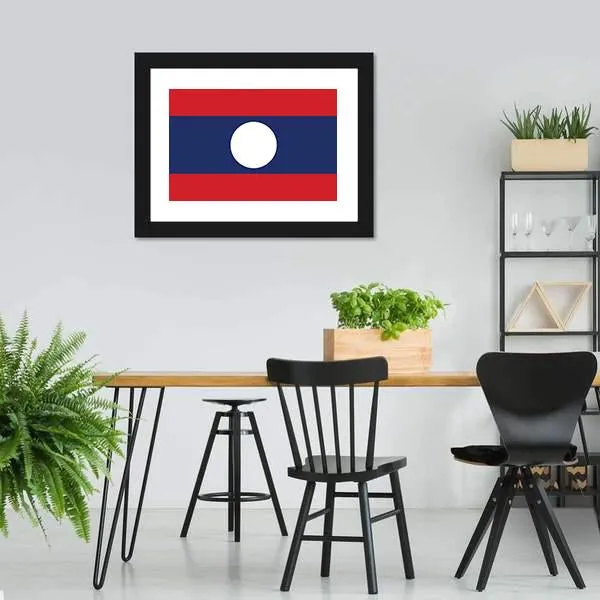 Flag Of Laos Canvas Wall Art