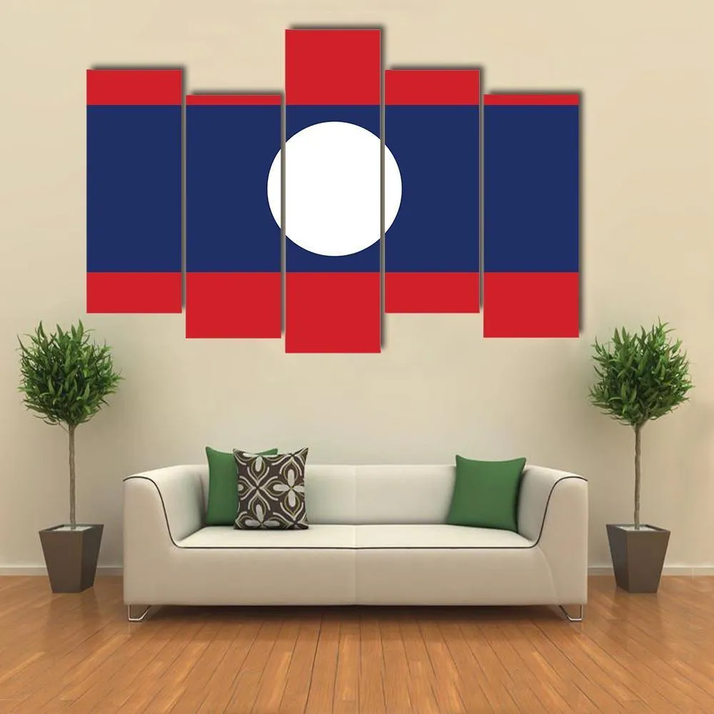 Flag Of Laos Canvas Wall Art