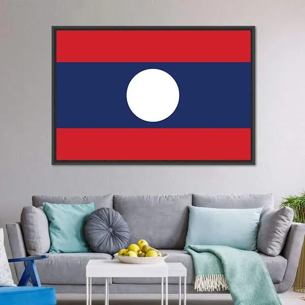 Flag Of Laos Canvas Wall Art