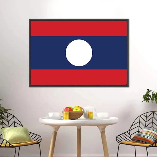 Flag Of Laos Canvas Wall Art