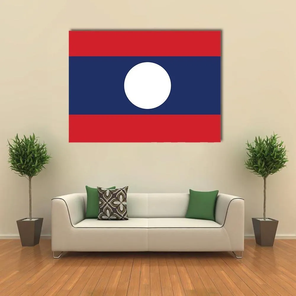 Flag Of Laos Canvas Wall Art