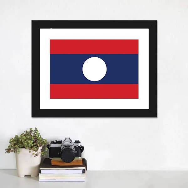 Flag Of Laos Canvas Wall Art