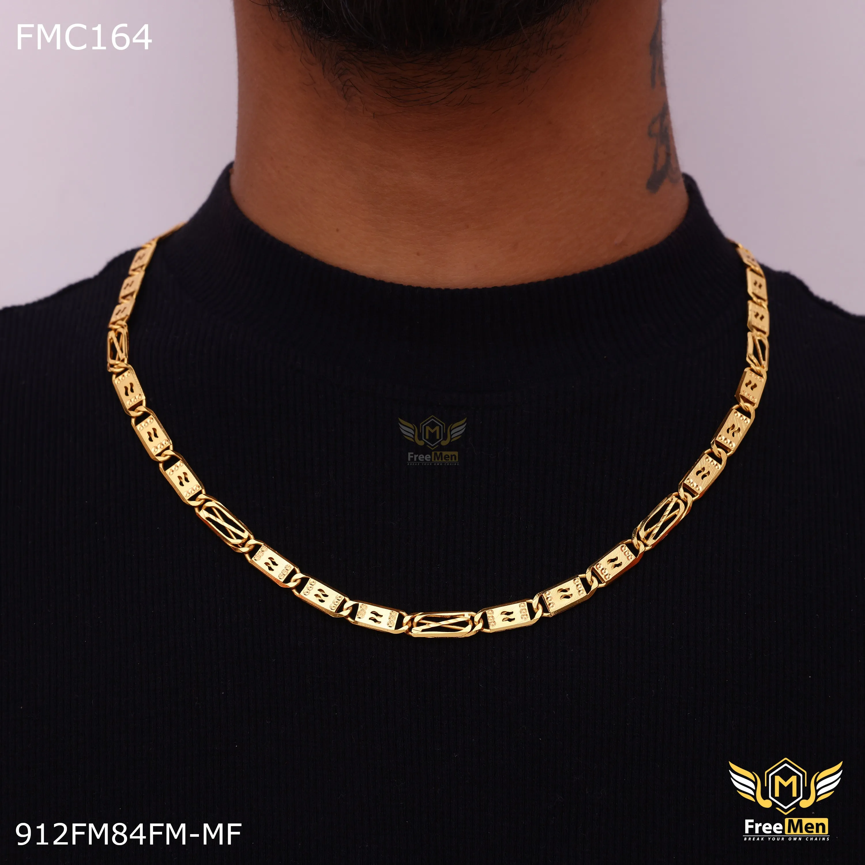 Freemen Double cut with X design Chain for Men - FMC164