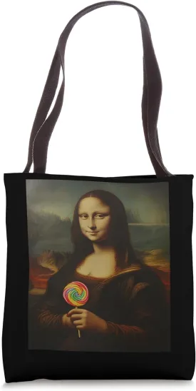 Funny Classic Painting Beautiful Woman Holding Lollipop Tote Bag