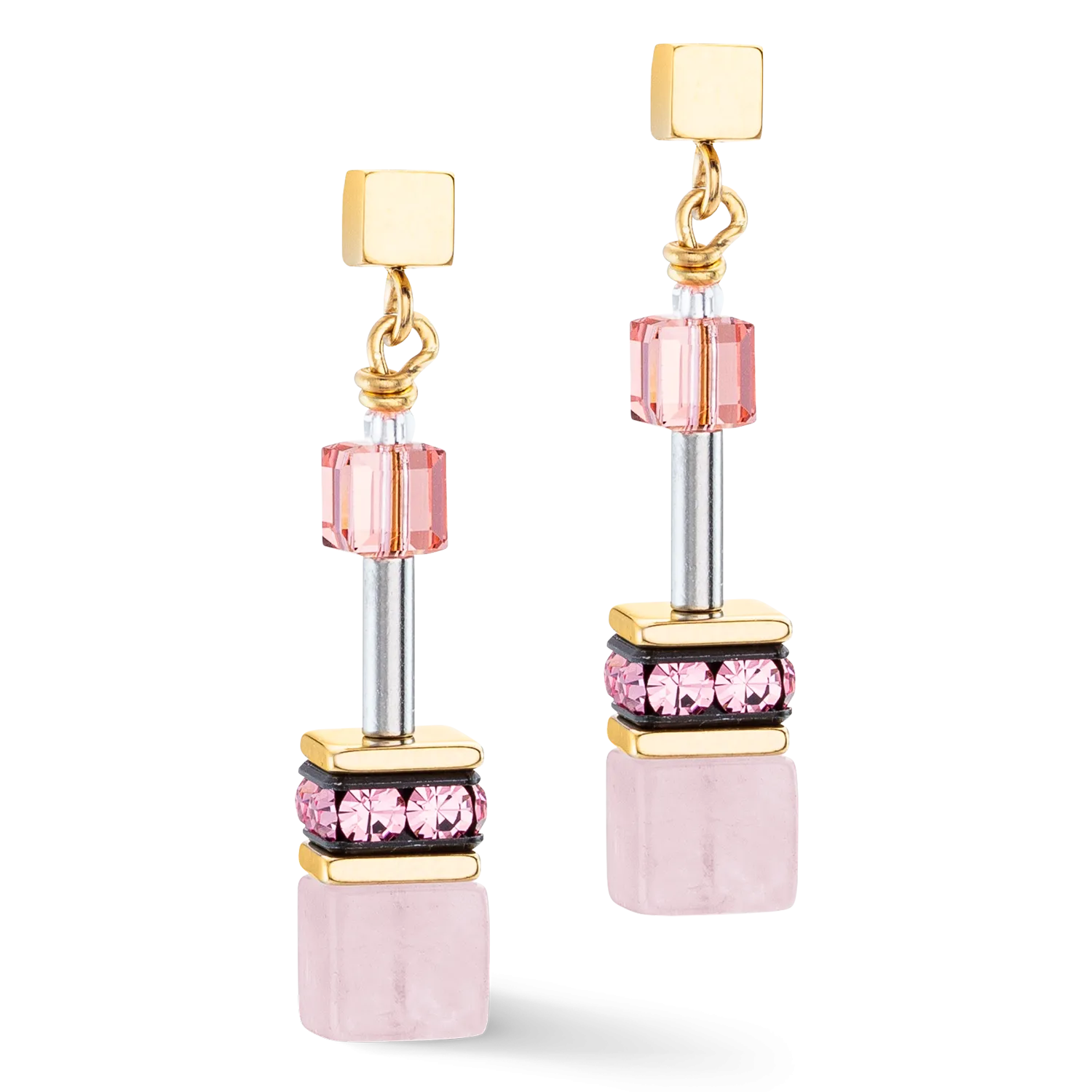 GeoCUBE® Iconic Precious earrings rose-orange