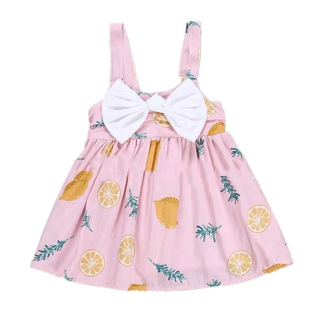 Girls Spaghetti Strap Bow Dress