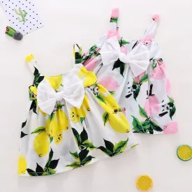 Girls Spaghetti Strap Bow Dress