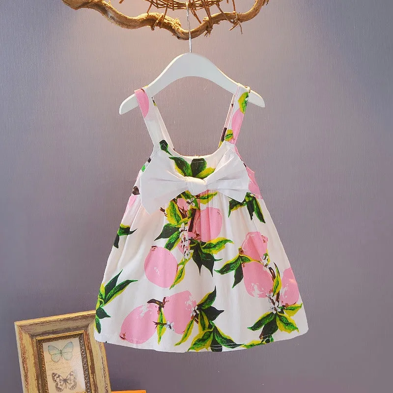 Girls Spaghetti Strap Bow Dress