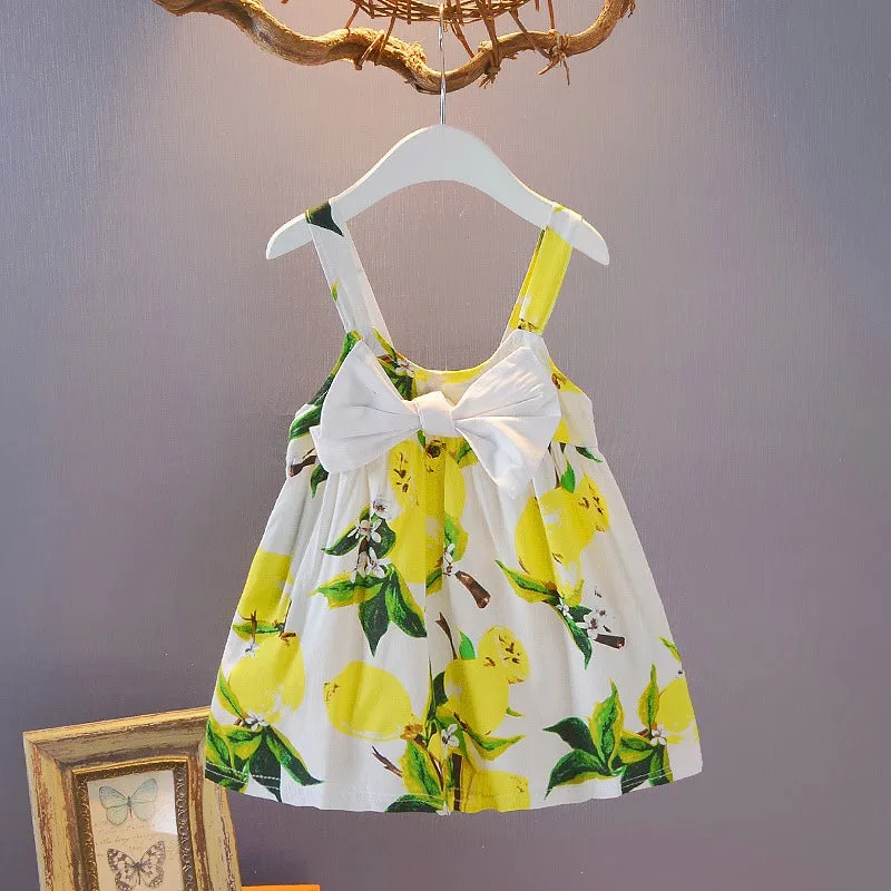 Girls Spaghetti Strap Bow Dress