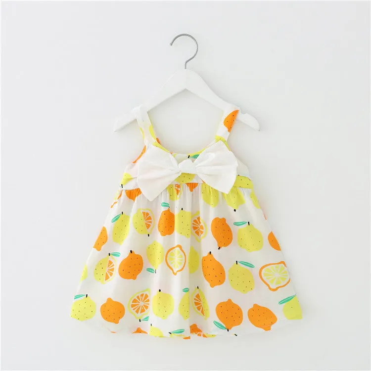 Girls Spaghetti Strap Bow Dress