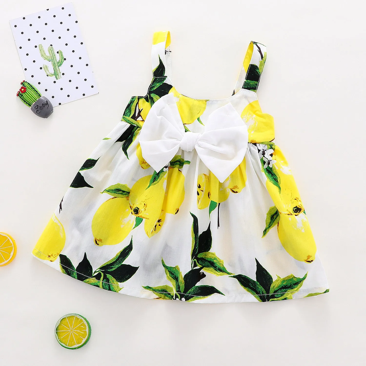 Girls Spaghetti Strap Bow Dress