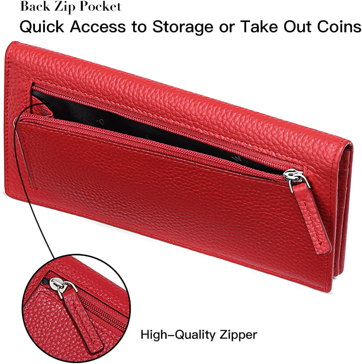 GOIACII Wallets for Women RFID Blocking Ultra Slim Real Leather Credit Card Holder Clutch