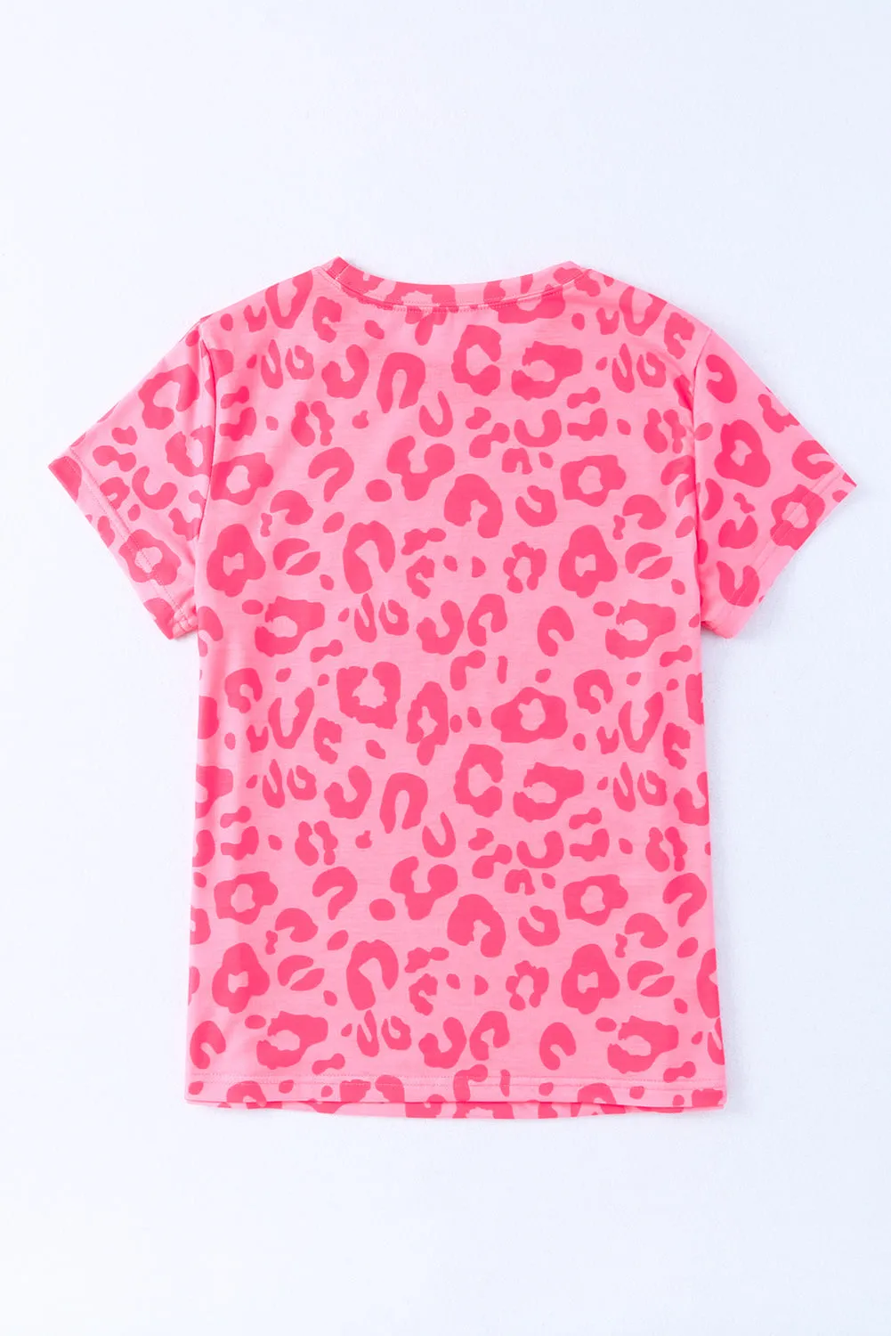 Gray Animal Print Crew Neck T Shirt