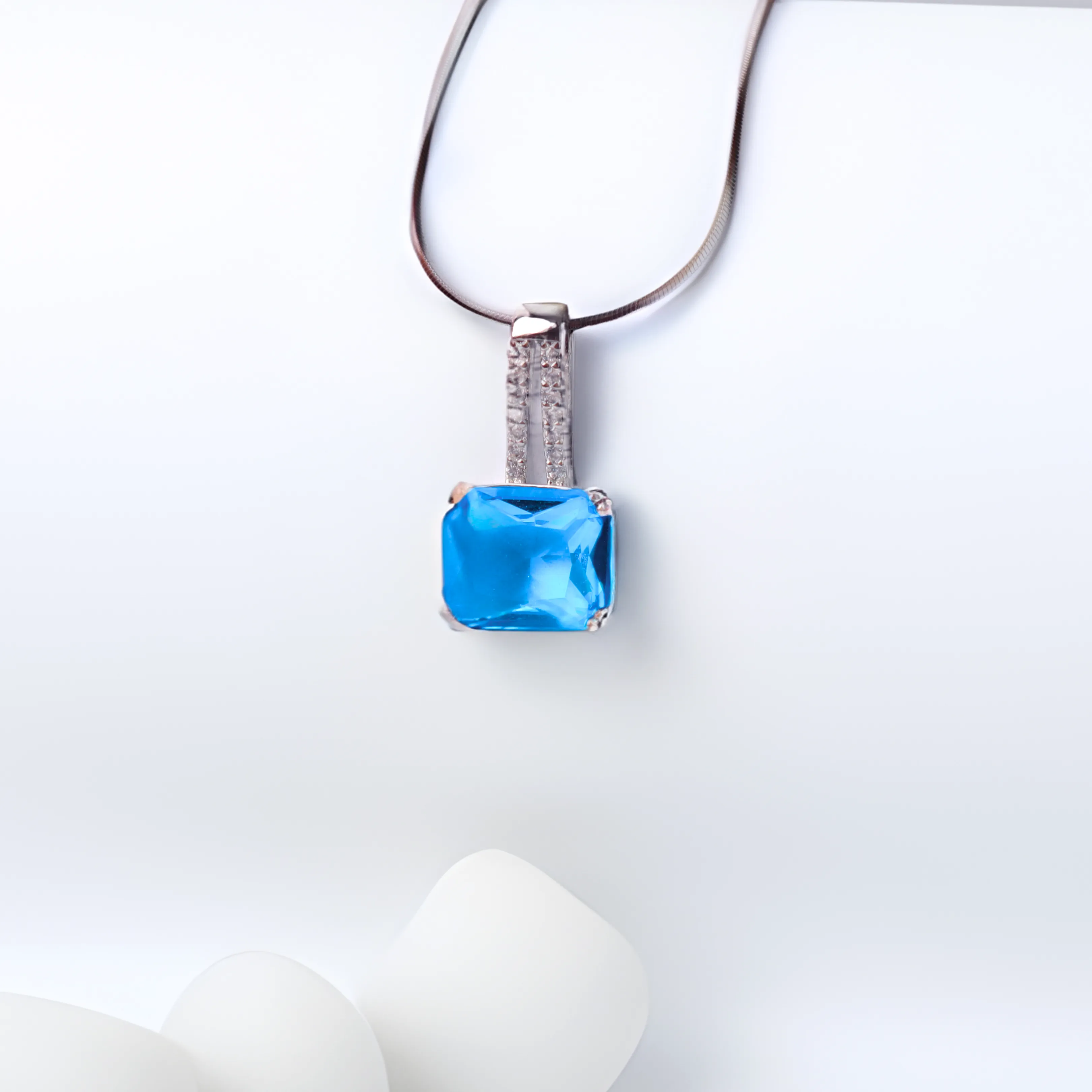 G.Silver Sea Blue Pendant.