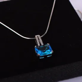 G.Silver Sea Blue Pendant.