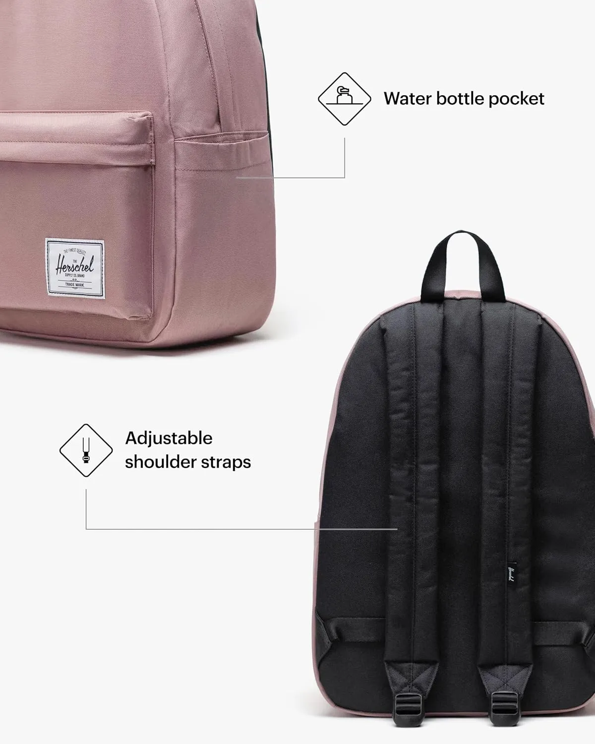 Herschel Supply Co. Herschel Classic XL Backpack, Ash Rose, One Size
