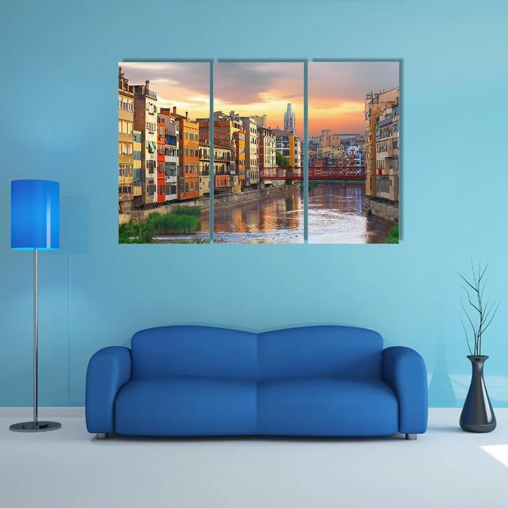 Historical Jewish Quarter In Girona Canvas Wall Art