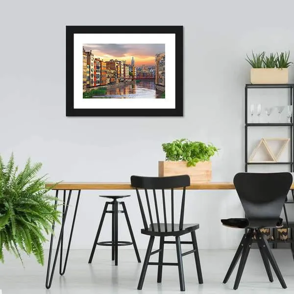 Historical Jewish Quarter In Girona Canvas Wall Art