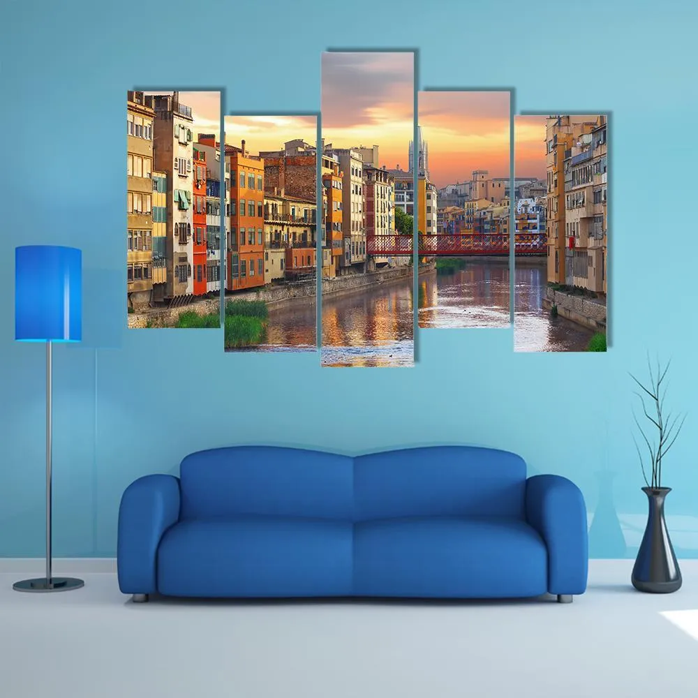 Historical Jewish Quarter In Girona Canvas Wall Art