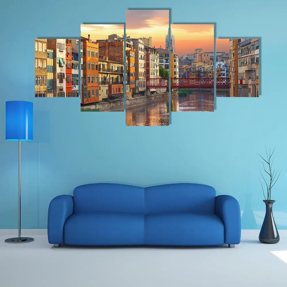 Historical Jewish Quarter In Girona Canvas Wall Art