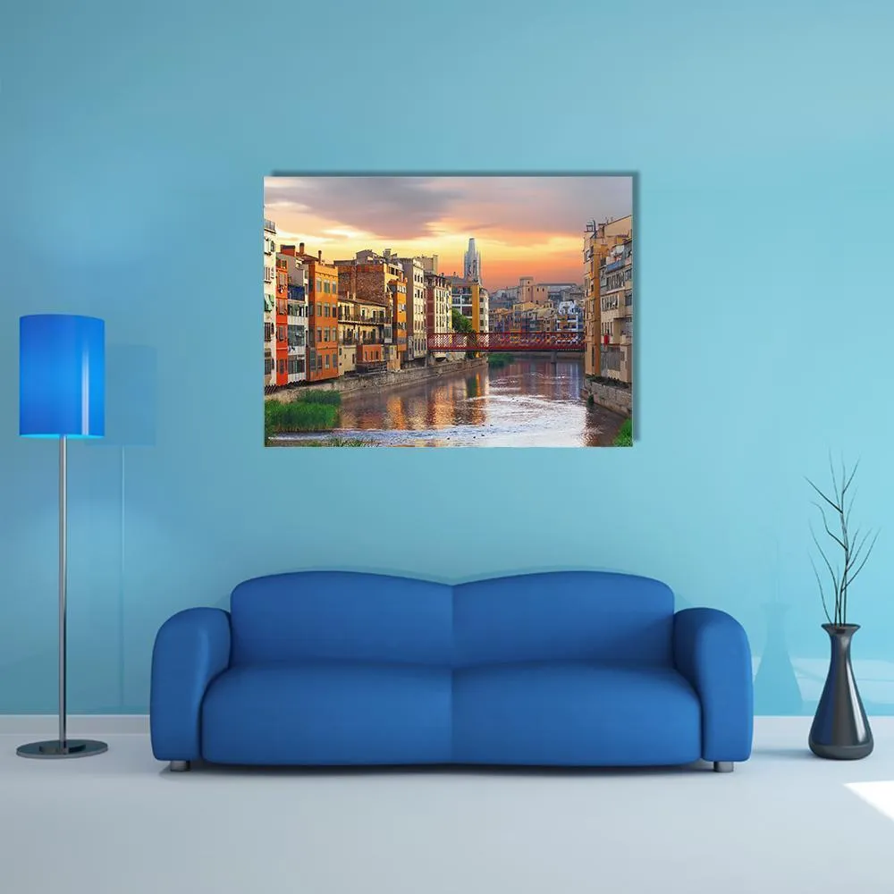 Historical Jewish Quarter In Girona Canvas Wall Art