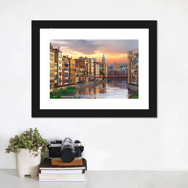 Historical Jewish Quarter In Girona Canvas Wall Art