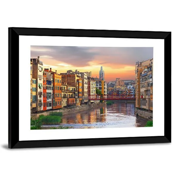 Historical Jewish Quarter In Girona Canvas Wall Art