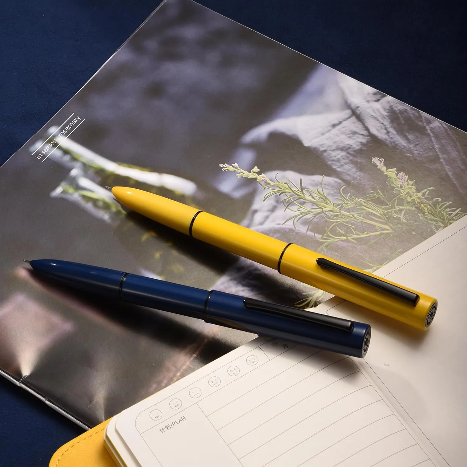 Hongdian C1 Fountain Pen Extra Fine Nib, Dark Blue & Classic Retro Design Metal Pen with Ink Converter