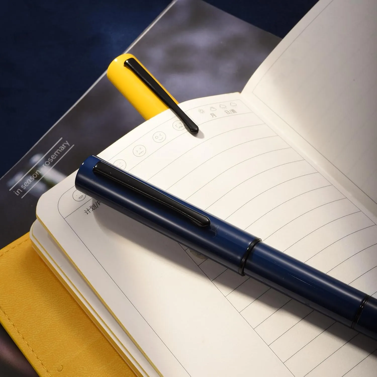 Hongdian C1 Fountain Pen Extra Fine Nib, Dark Blue & Classic Retro Design Metal Pen with Ink Converter