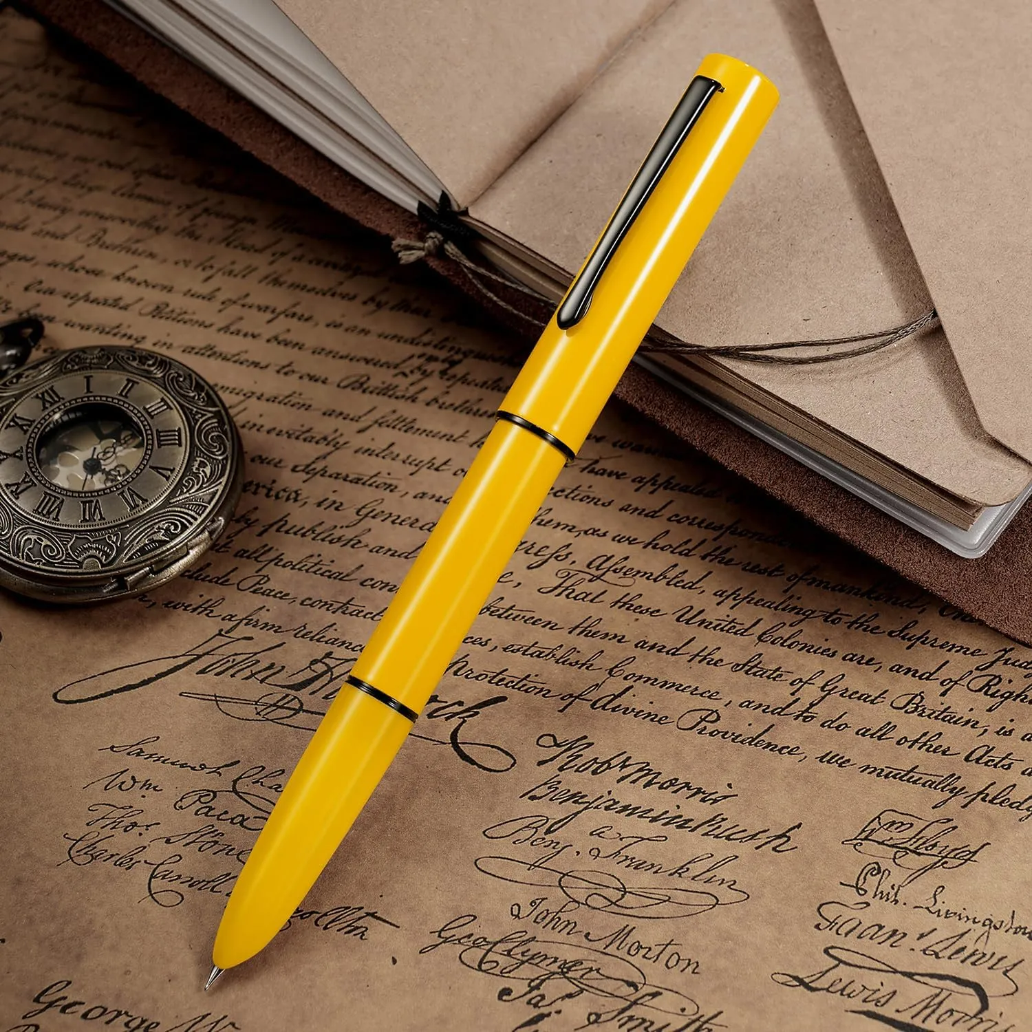 Hongdian C1 Fountain Pen Extra Fine Nib, Modern Red & Classic Retro Design Metal Pen with Ink Converter