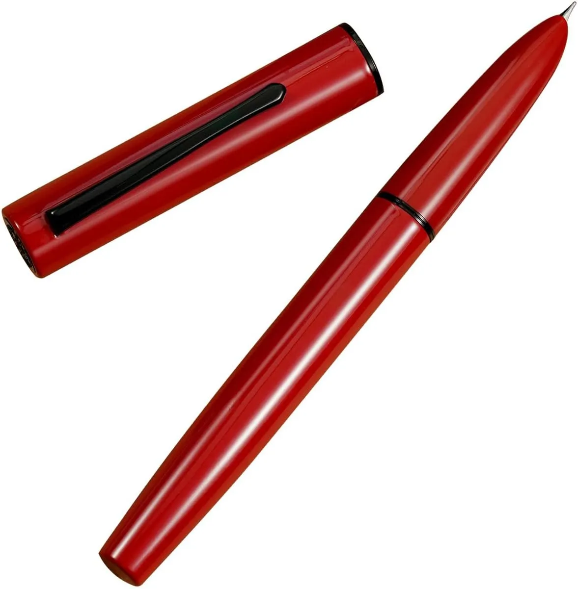 Hongdian C1 Fountain Pen Extra Fine Nib, Modern Red & Classic Retro Design Metal Pen with Ink Converter