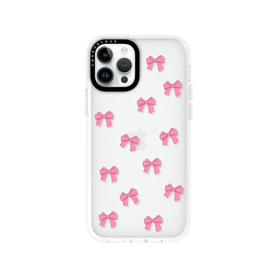 iPhone 12 Pro Pink Ribbon Bow Mini Phone Case
