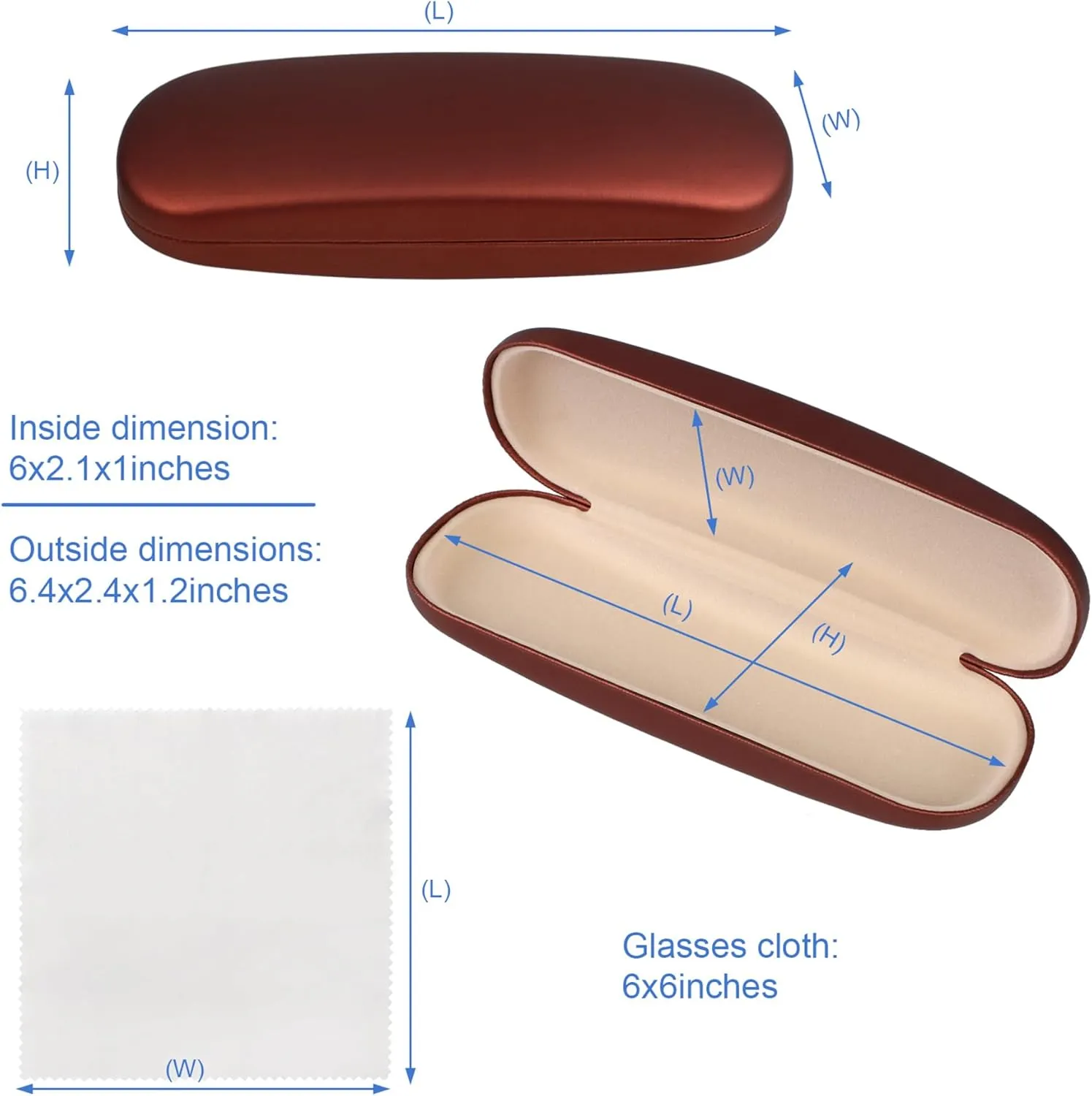 Joyberg Glasses Case, 2 Pack Eyeglass Case with Cleaning Cloth, Glasses Case Hard Shell Fits Most Glasses