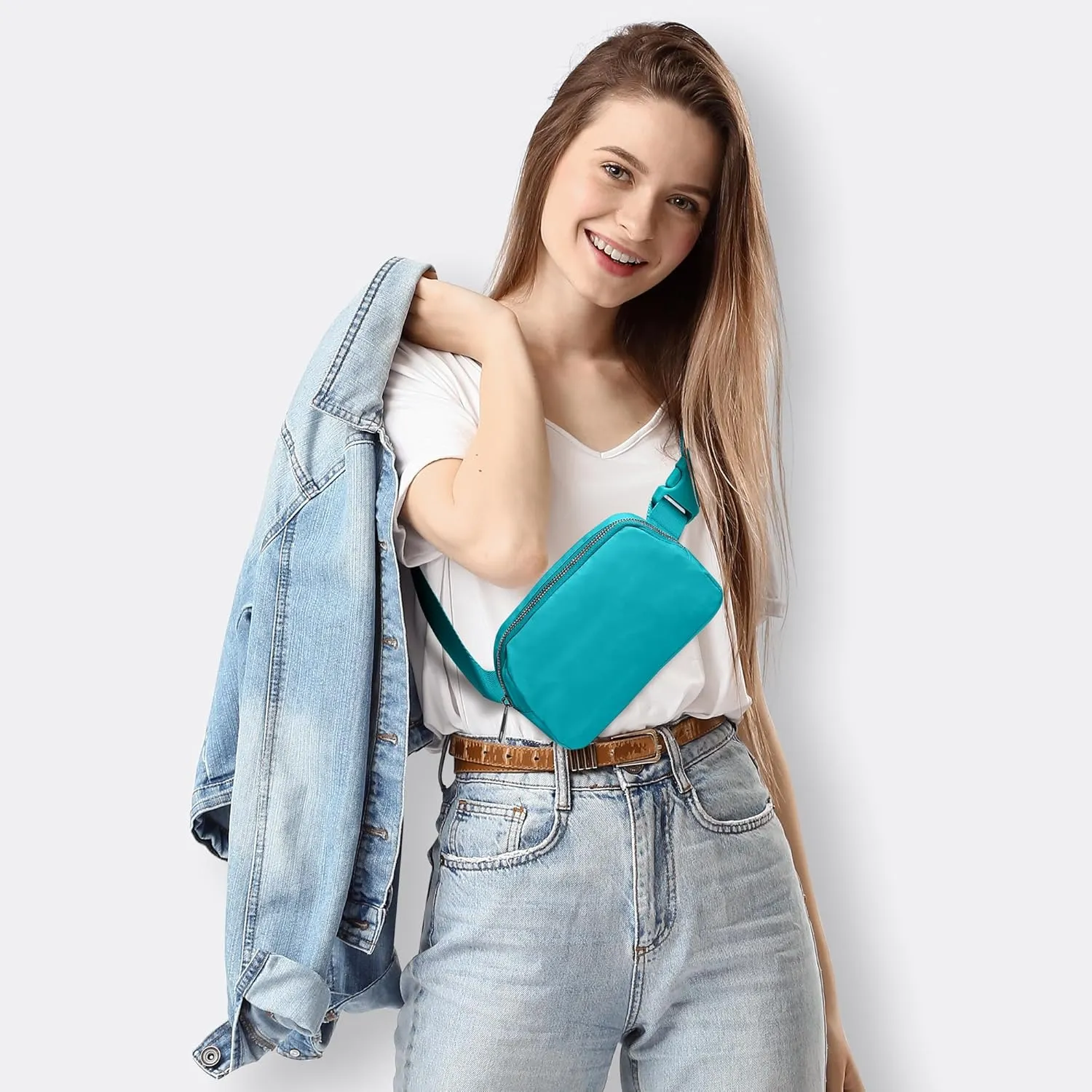 JSJ Mini Fanny Pack for Women & Men,Valentines Day Gifts for Girls Teens Kids Daughter Sister Her,Trendy Stuff Crossbody Bags Cute Everywhere Belt Bags. (Peppermint Green)