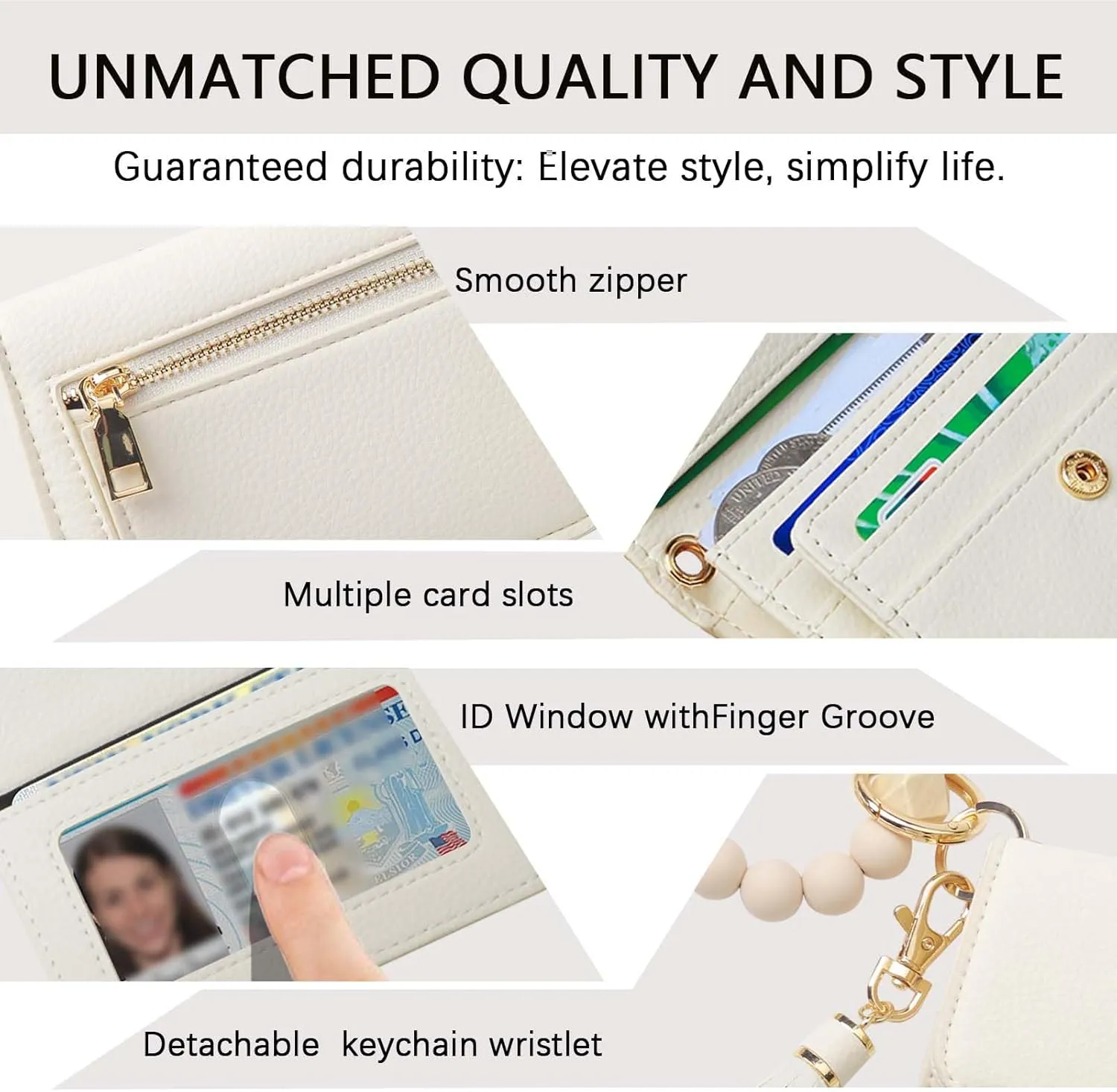Keychain Wallet RFID Wristlet Wallets for Women,Small Wallets Woman Key Chain Wallet with Coin Pocket and Id Window