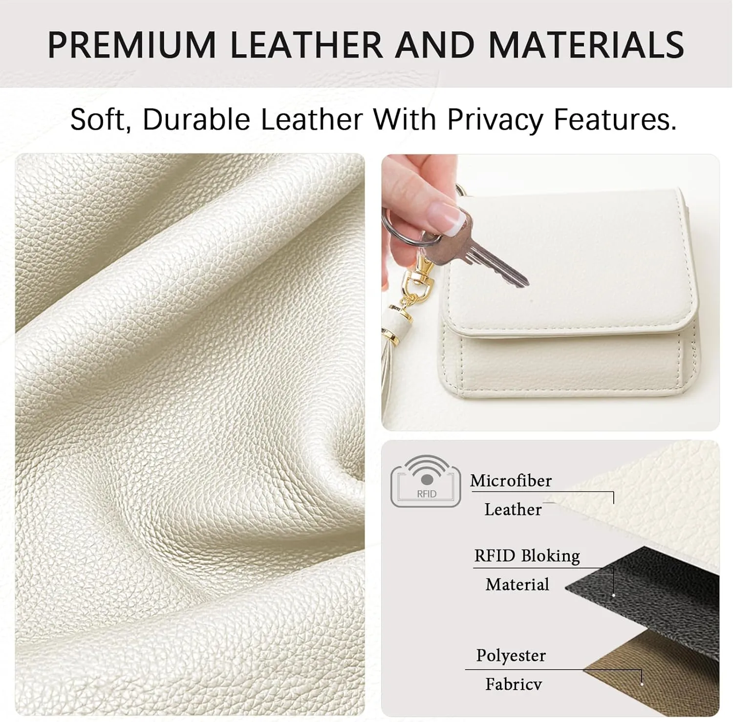 Keychain Wallet RFID Wristlet Wallets for Women,Small Wallets Woman Key Chain Wallet with Coin Pocket and Id Window