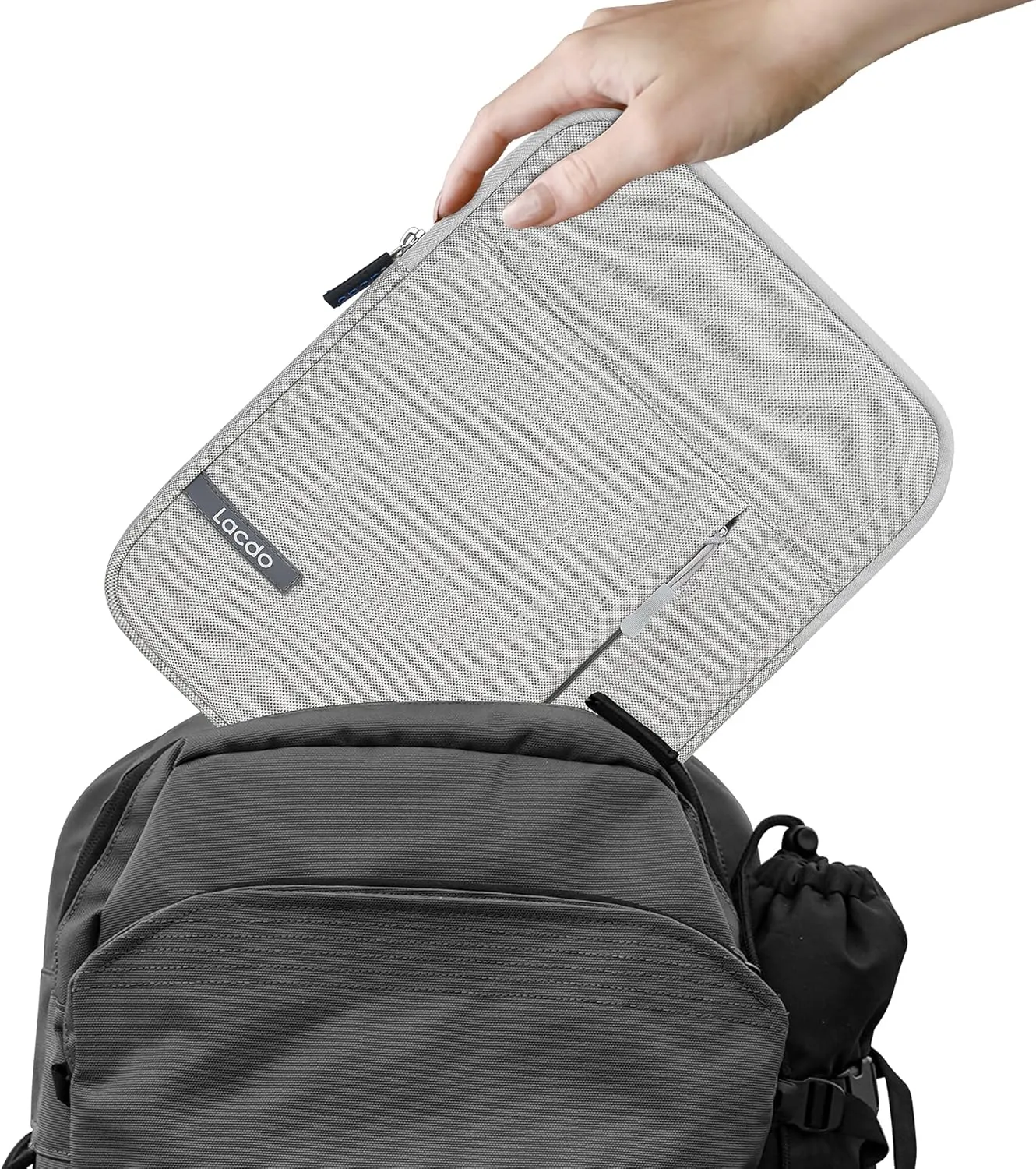 Lacdo iPad Mini 7 Sleeve, iPad Mini Case Bag, Tablet Sleeve Case for iPad Mini 7 (A17 Pro)/6/5/4/3/2, Samsung Galaxy Tab A7 Lite 8.7" / Galaxy Tab A 8.0" Protective Tablet Bag Water Repellent, Gray