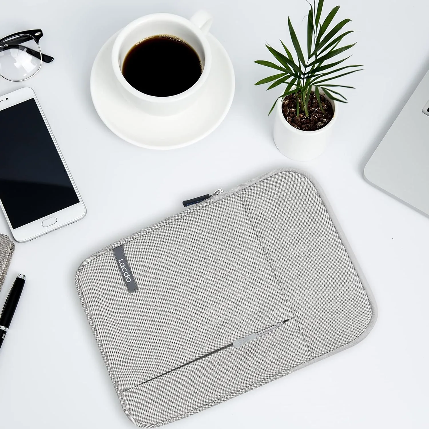 Lacdo iPad Mini 7 Sleeve, iPad Mini Case Bag, Tablet Sleeve Case for iPad Mini 7 (A17 Pro)/6/5/4/3/2, Samsung Galaxy Tab A7 Lite 8.7" / Galaxy Tab A 8.0" Protective Tablet Bag Water Repellent, Gray