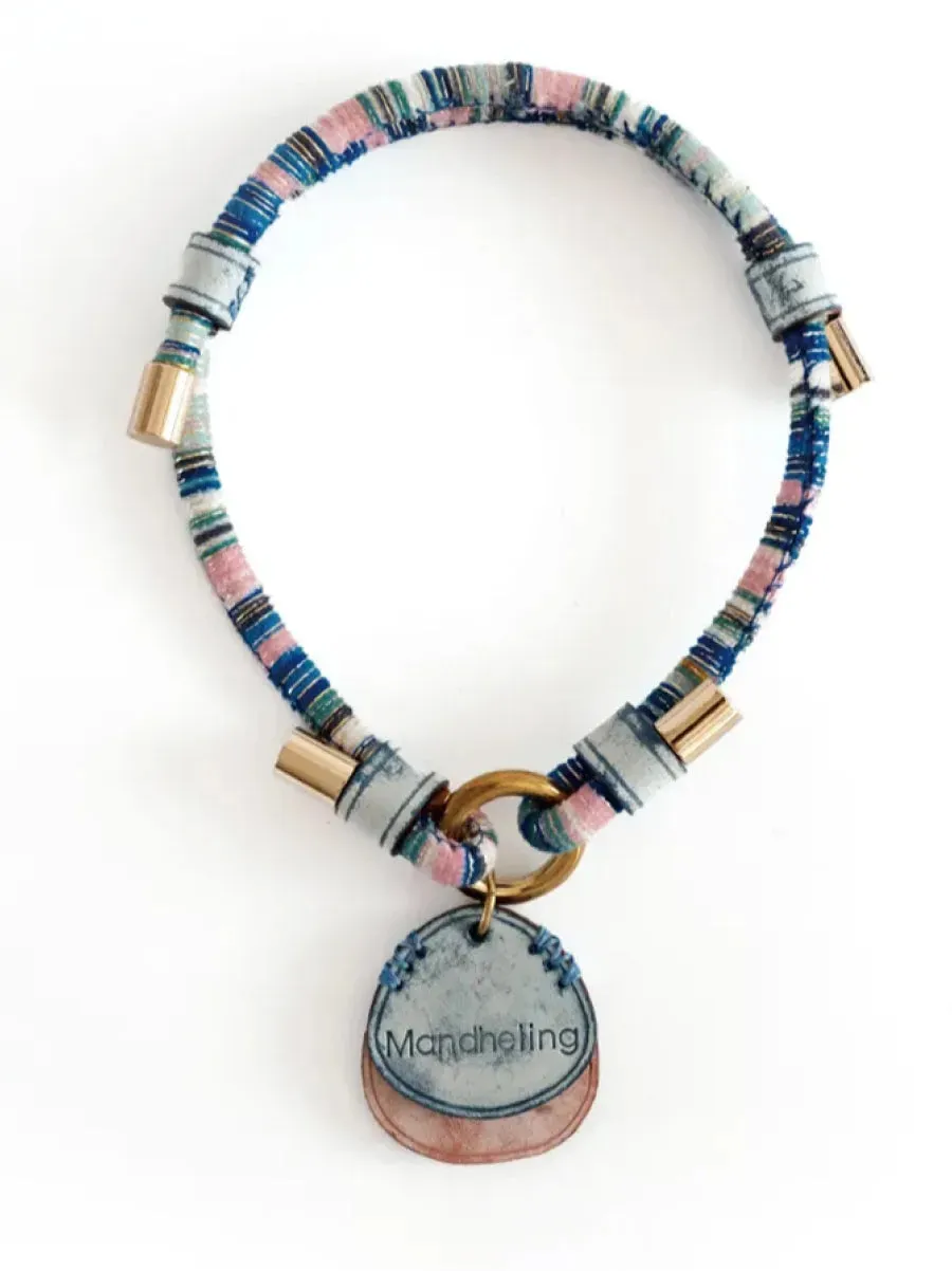Customizable Leather Pet Collar with Personalized Name Tag