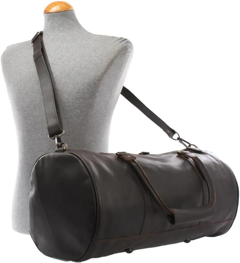 Leather Travel Duffel Travel Companion for Men and Women - Holiday Bag, Classic Gift, Weekend Bag, Overnight Full Grain Retro, Sport Gym, Airplane Luggage Carry on Luggage Bag (Mocha)
