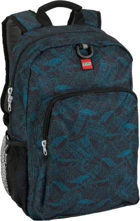 LEGO Iconic Prints Kids School Backpack Bookbag, for Travel, On-the-Go, Back to School, Boys and Girls, with Adjustable Padded Straps and Fun patterns, Blue Print